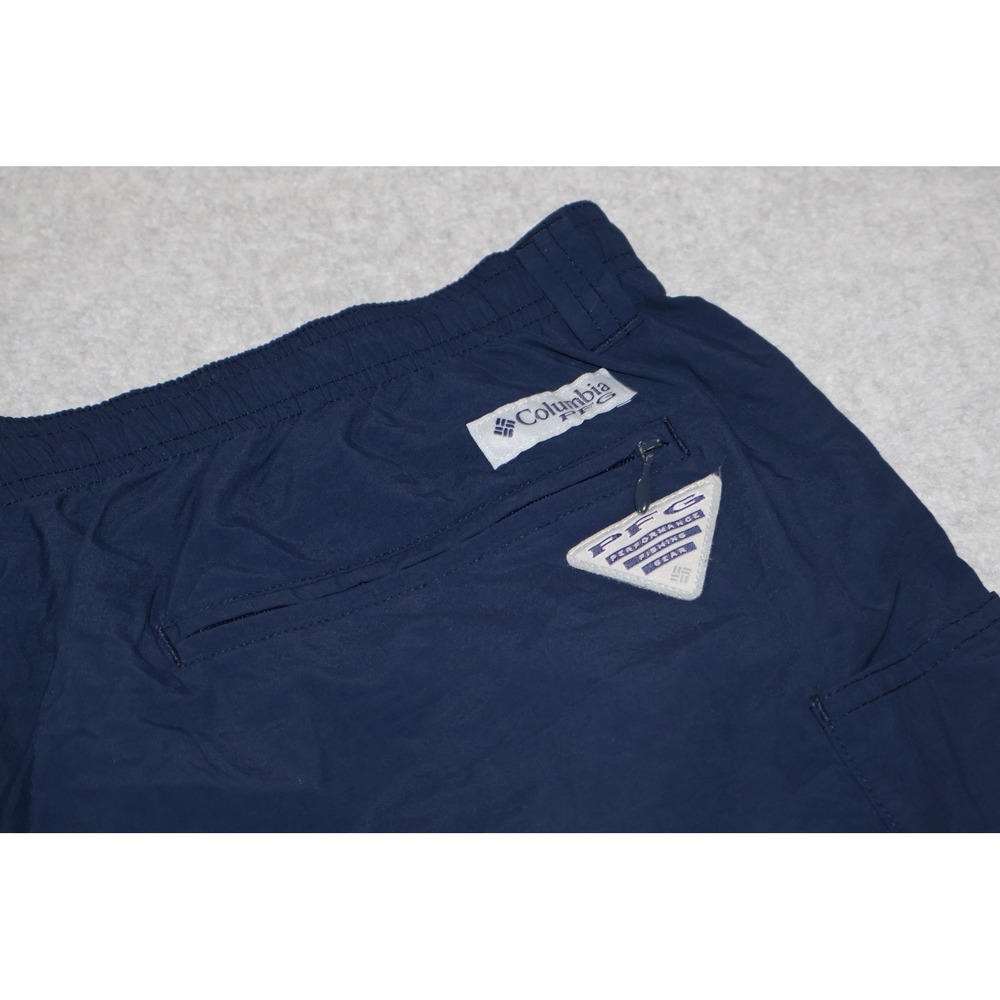 Columbia PFG Performance Fishing Gear Shorts Mens XL Blue Nylon Mesh Lined